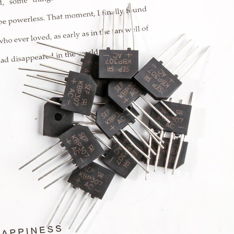 FOXTIP KBP307 Diode Bridge Rectifier 3A 700V KBP307G Flat Single Phase Rectifiers 3 Amp 700 Volt for Printed Circuit Boards(Pack of 22pcs) - Image 4